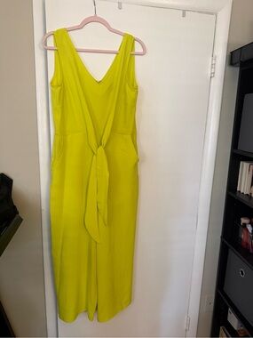 MSK One-Shoulder Tie-Front Jumpsuit in Bright Yellow